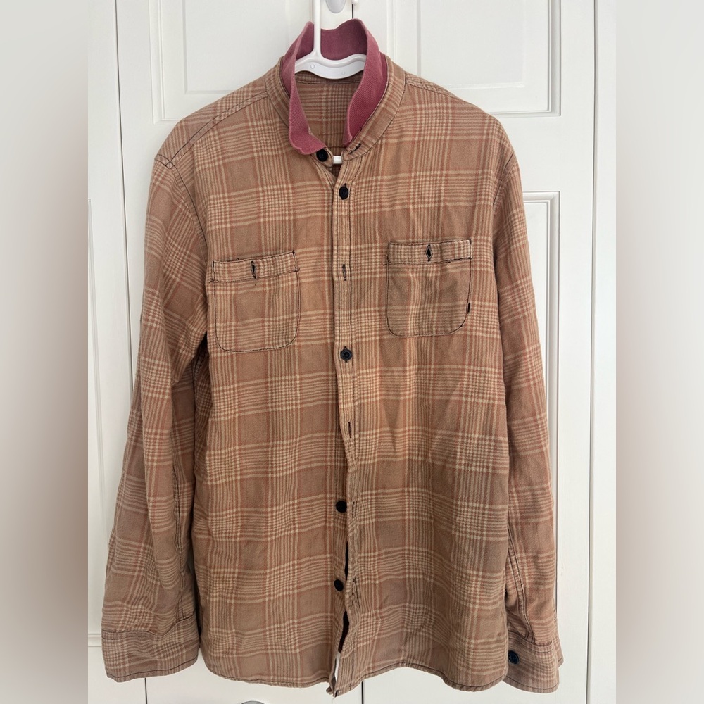 Vintage Plaid Button-Up w/ Corduroy Collar (S/M)